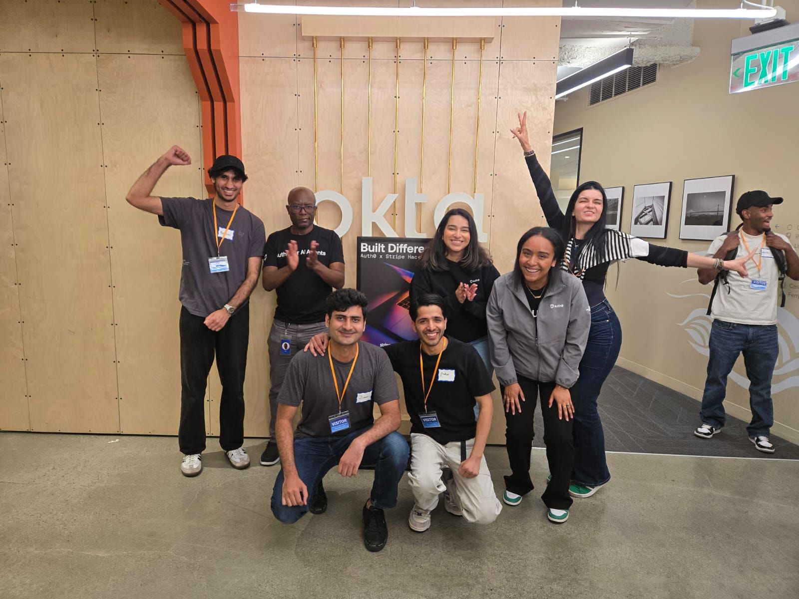 Clip Police team and organizers at the Auth0 and Stripe hackathon